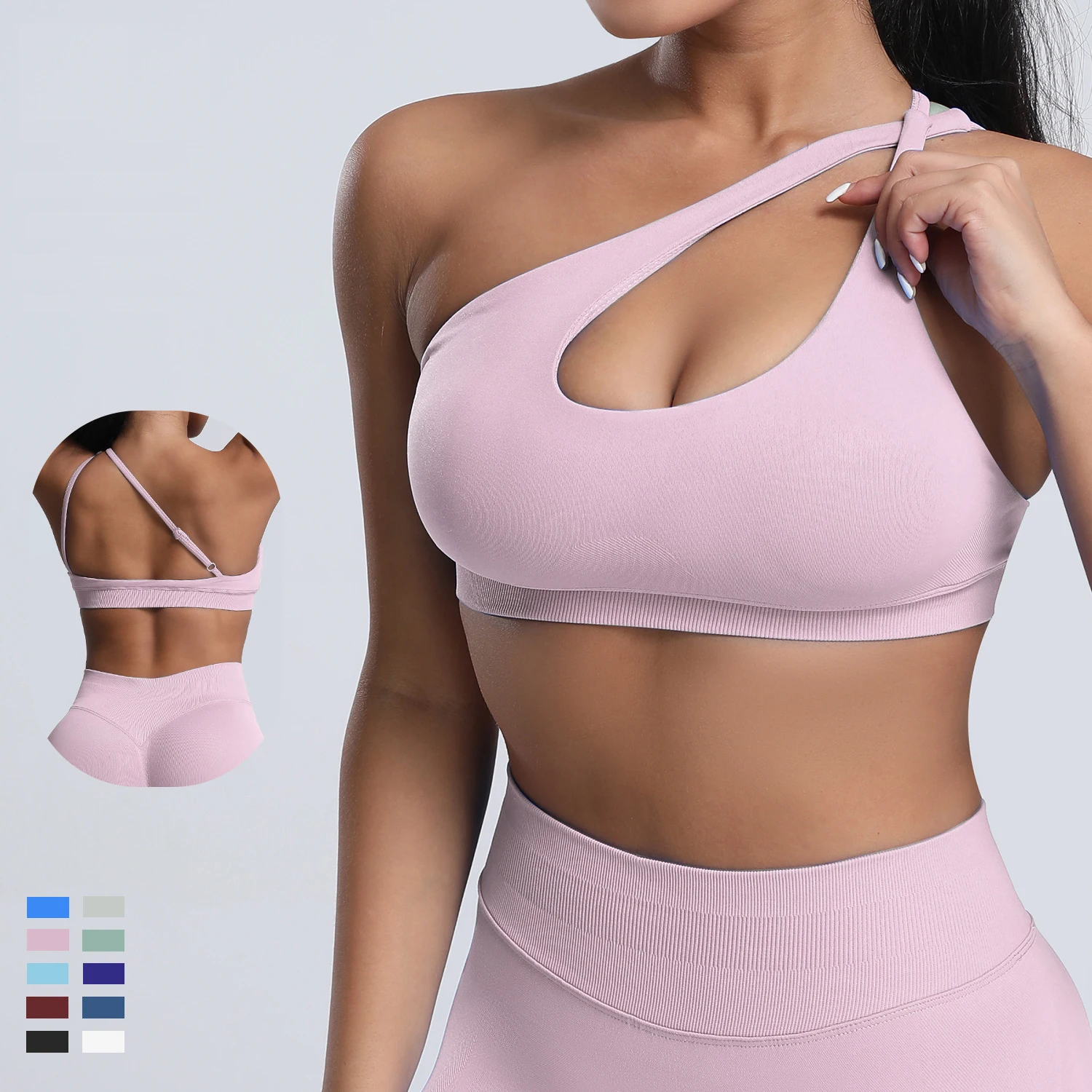 

Женский бесшовный спортивный бюстгальтер с высокой степенью поддержки, топ для тренировок с перекрестной спинкой из матового нейлона для занятий в спортзале и бега, можно носить отдельно.