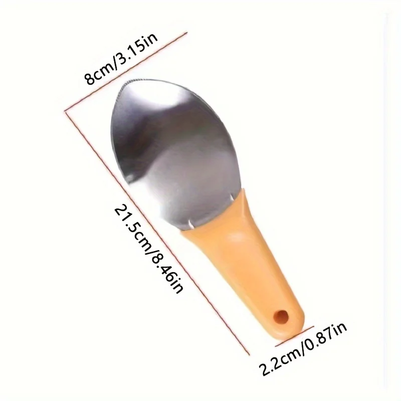 أداة تقطيع المانجو قطعة واحدة، أداة تخطيط الفاكهة المصنوعة من الفولاذ المقاوم للصدأ وقطاعة مكعبات مع مغرفة للاستخدام في الأفوكادو والبطيخ والمطبخ #6