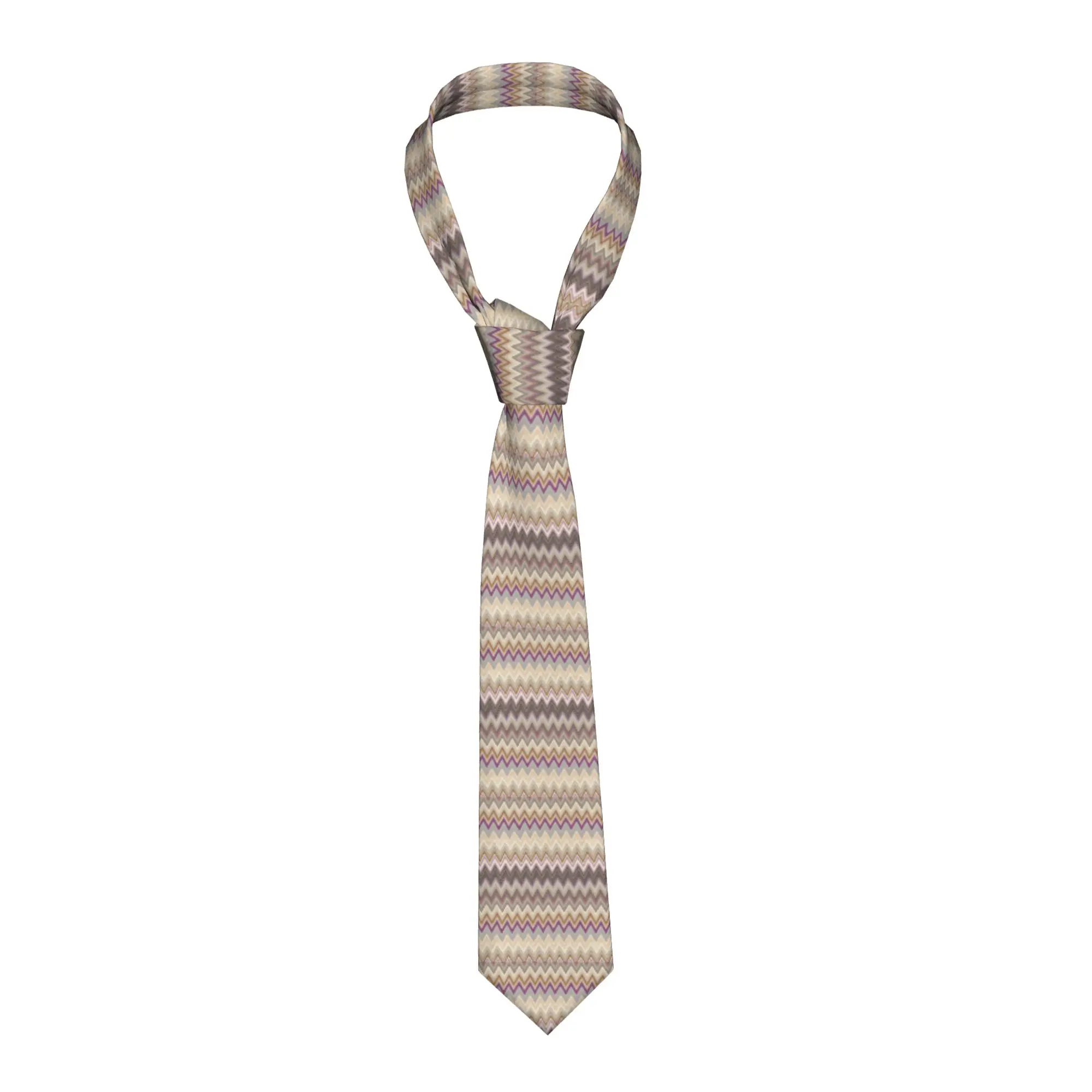 

Формальные современные галстуки с геометрическим узором «зигзаг» для бизнеса, персонализированные мужские галстуки в богемном стиле
