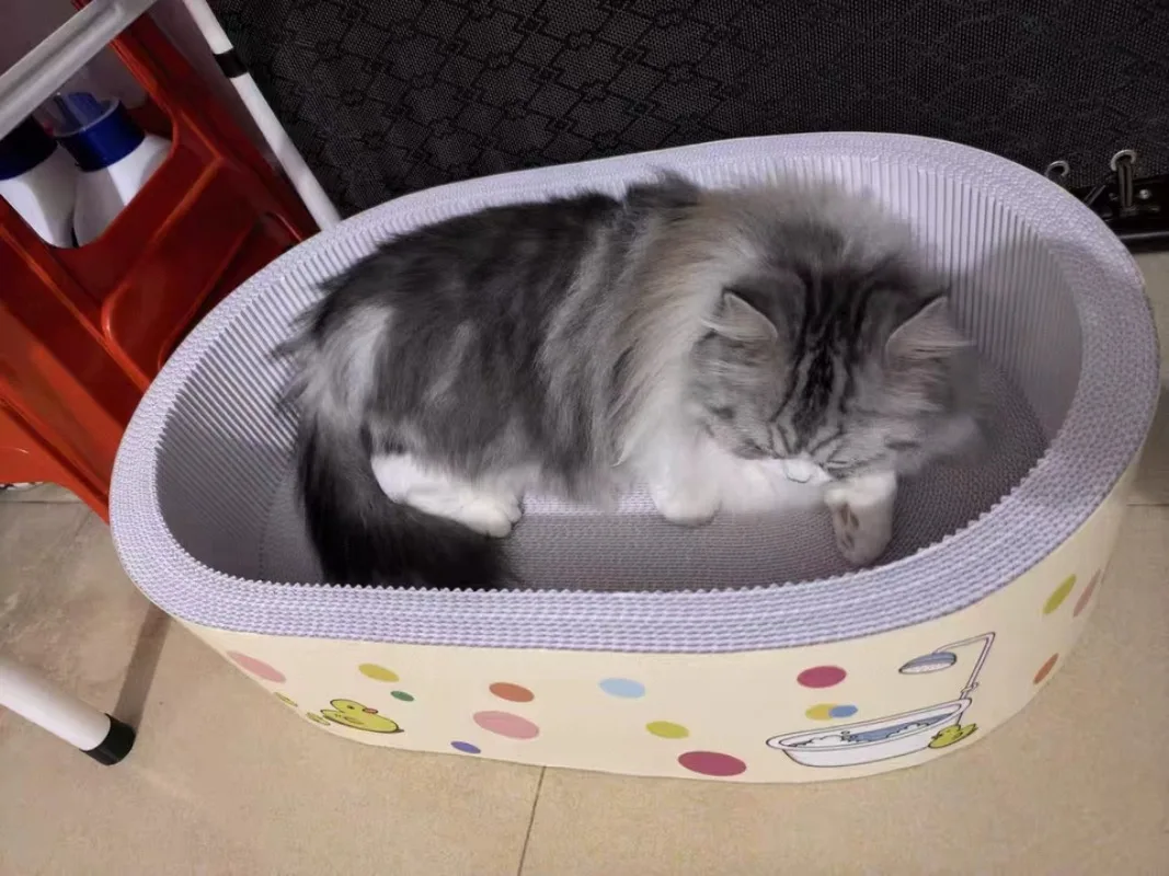 For White Cardboard Deepens The Cat Scratching Board Nest, Wear-resistant And Non-crumbling Cat Nest Integrated Sofa Protection