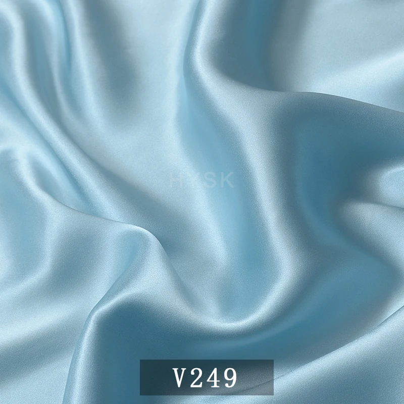 HYSK 19mm 100% mulbery satin silk fabric royal blue plain solid DIY natural chinese charmeuse material price per meter for dress