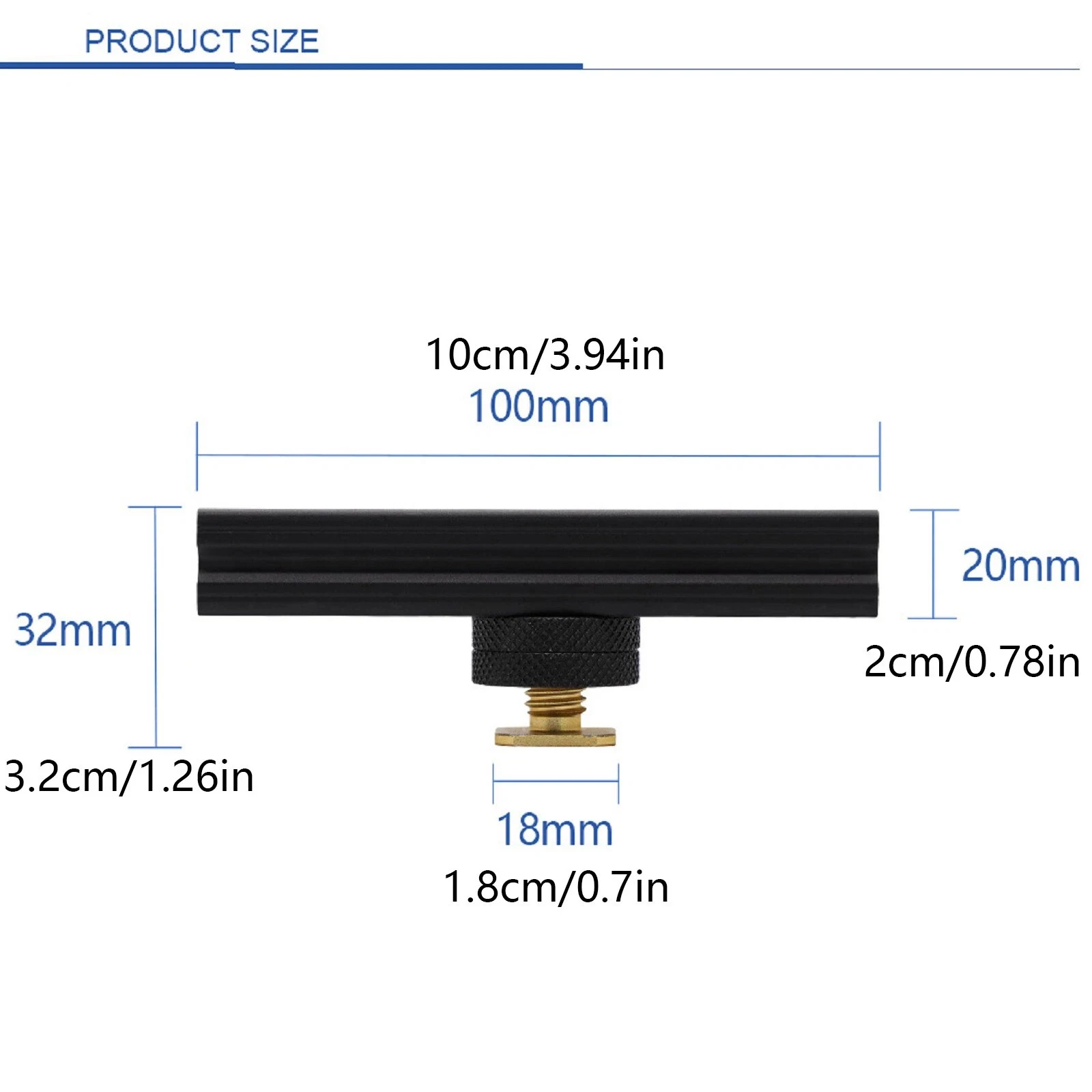 

10cm Camera Hot Cold Shoe Extension Rail Bracket Bar For Flash LED Video Light