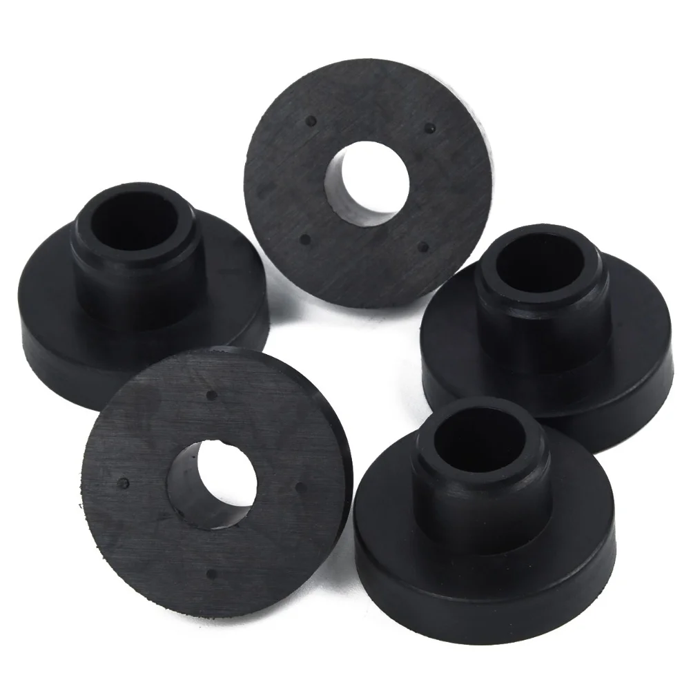 Tank Grommet Set for Tractors Lawn Mowers and Generators 5 Pack Rubber Sealing Rings for Fuel Tank Applications