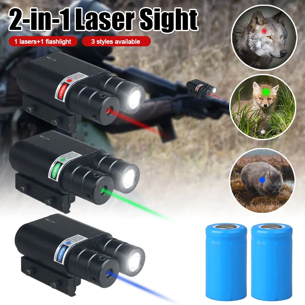 

Tactical Weapon Light With Red Green Blue Laser Sight Outdoor Flashlight for 20mm Rails Pistol Gun Light Hunting Gun Accessories