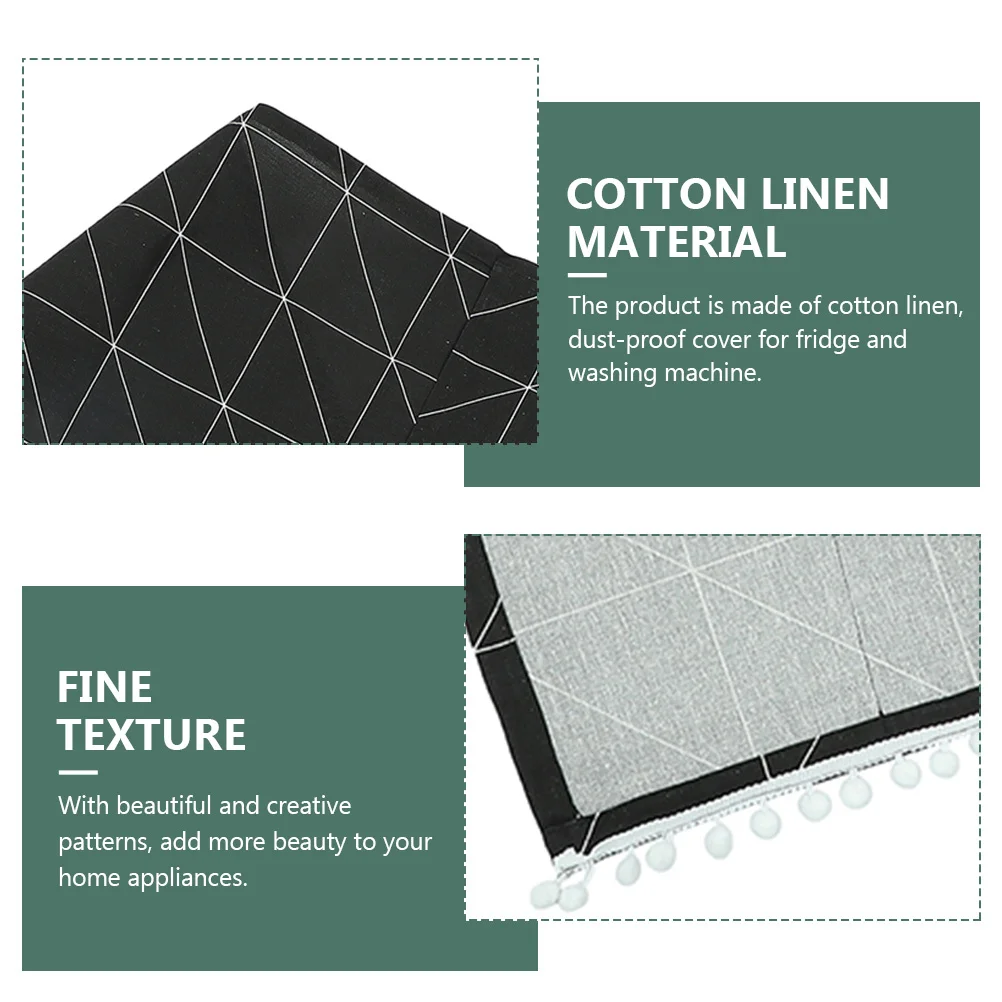 

Refrigerator Dust Proof Cover Cotton Linen Fridge Protective Cover with Pockets One Size Fits Most Washing Machine Dryer