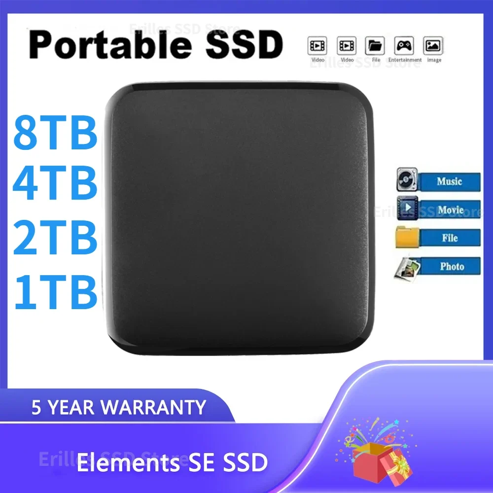 

New Portable SSD 8TB 4TB 2tb 1tb 480gb Elements Se Solid State Drive Ssd Usb 3.0 Reading Speed Up To 960MB/s For Pc Mac Phone