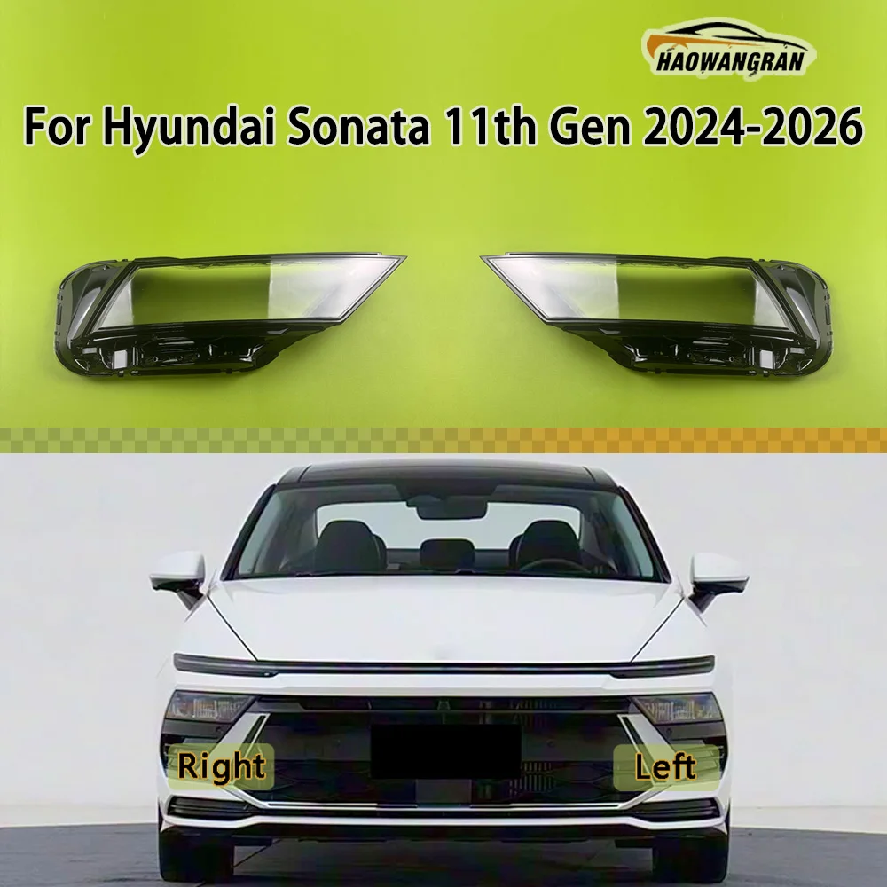 

For Hyundai Sonata 11th Gen 2024 2025 2026 Headlight Lens Cover Transparent Headlamp Shell Plexiglass Replace Original Lampshade