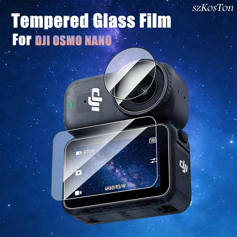 Displayschutzfolie für DJI Osmo Nano, ultraklar, 9H Härte, gehärtetes Glas, Kameraobjektivschutzfolie, kratzfestes Zubehör