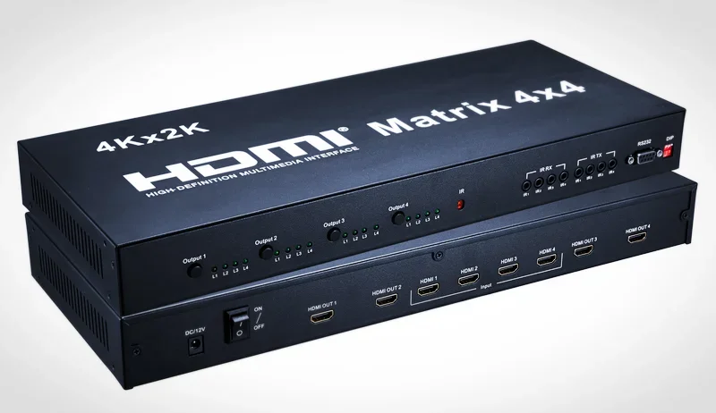 Mixer splitter con interruttore ottico audio/video Matrix 4X4 a 4 porte