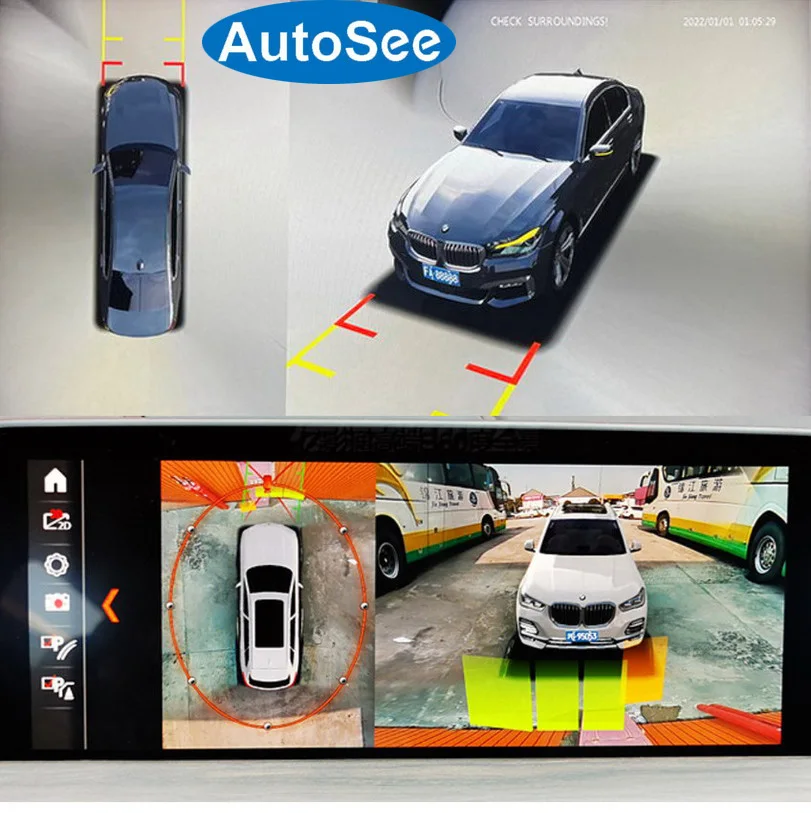 

suit original OEM monitor 2013 for BMW F10 birds eye 360 degree camera panoramic view Front rear side surround parking reverse