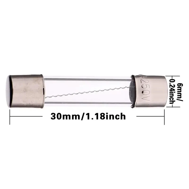 150Pcs 15Value 6x30mm Fast-blow Glass Fuse Assorted Kit 0.25A- 30A