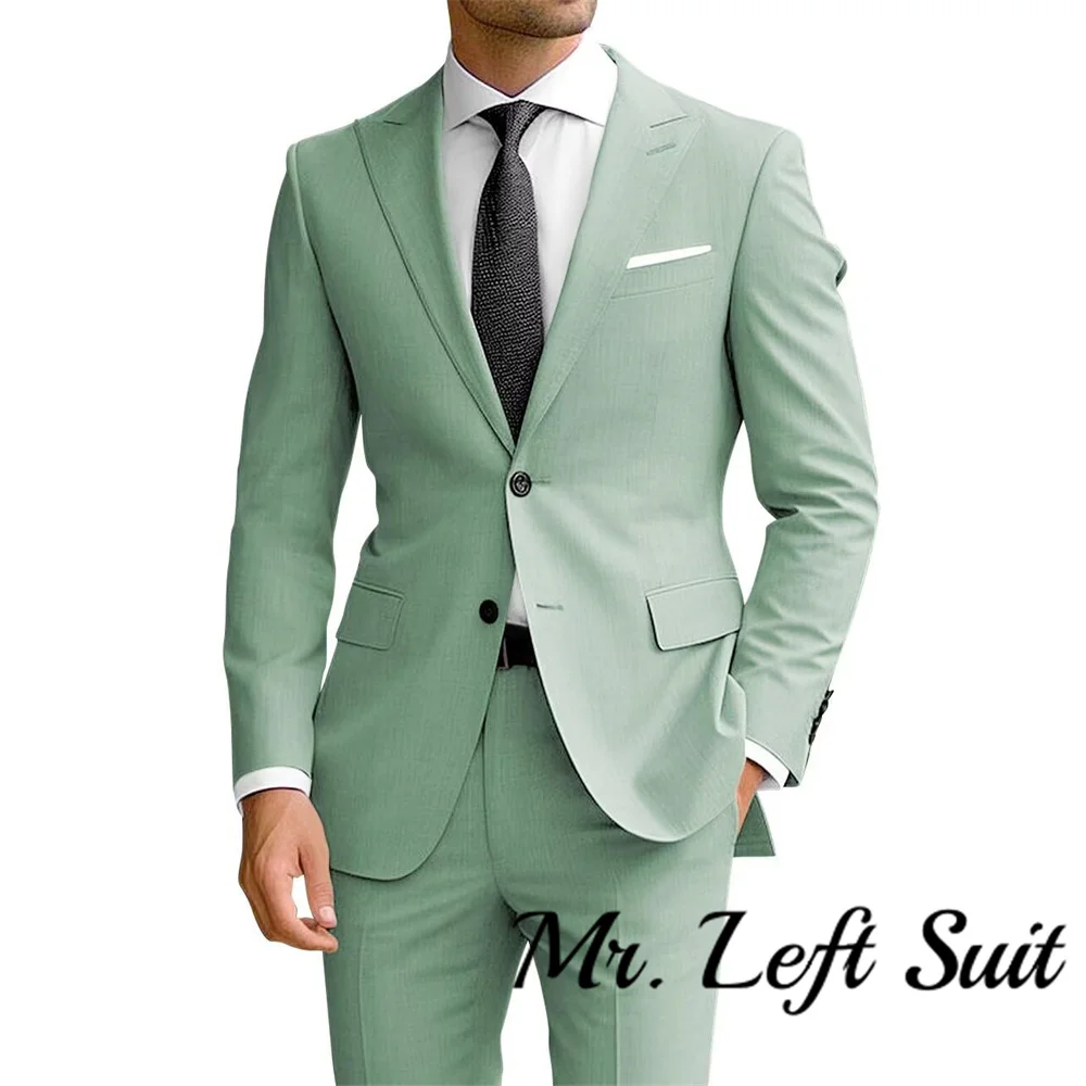 Latest Wedding Men Suits Peak Lapel Costume Homme Tuxedo Terno Masculino Slim Fit Blazer 2 Pieces Jacket+Pant