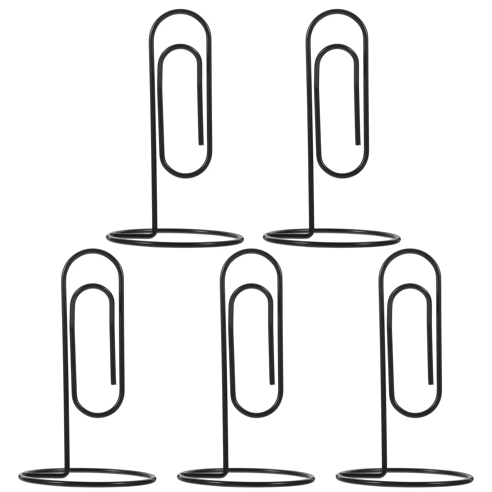 

5Pcs Metal Clips Practical Design BlackColor File Clamps Desk Accessories MemoHolders OfficeUse