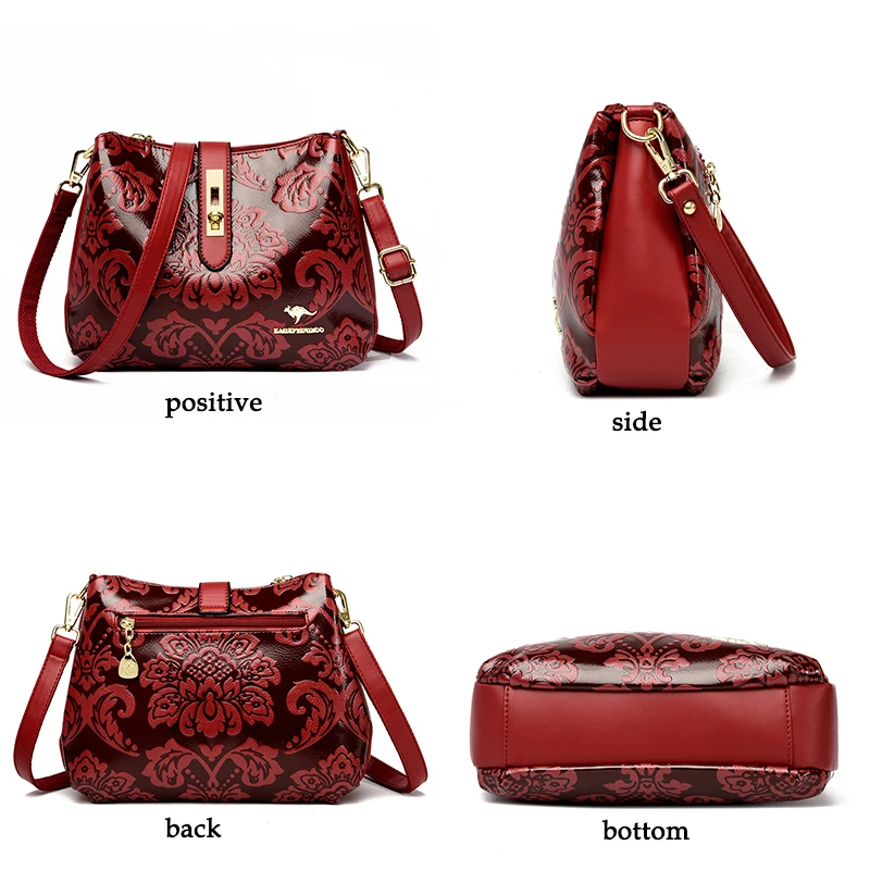 2024 Famous Luxury Designer Women\'s Shoulder Bag Three Layer Large Capacity High Quality Lady Handbag Flower Wallet Sac A Main