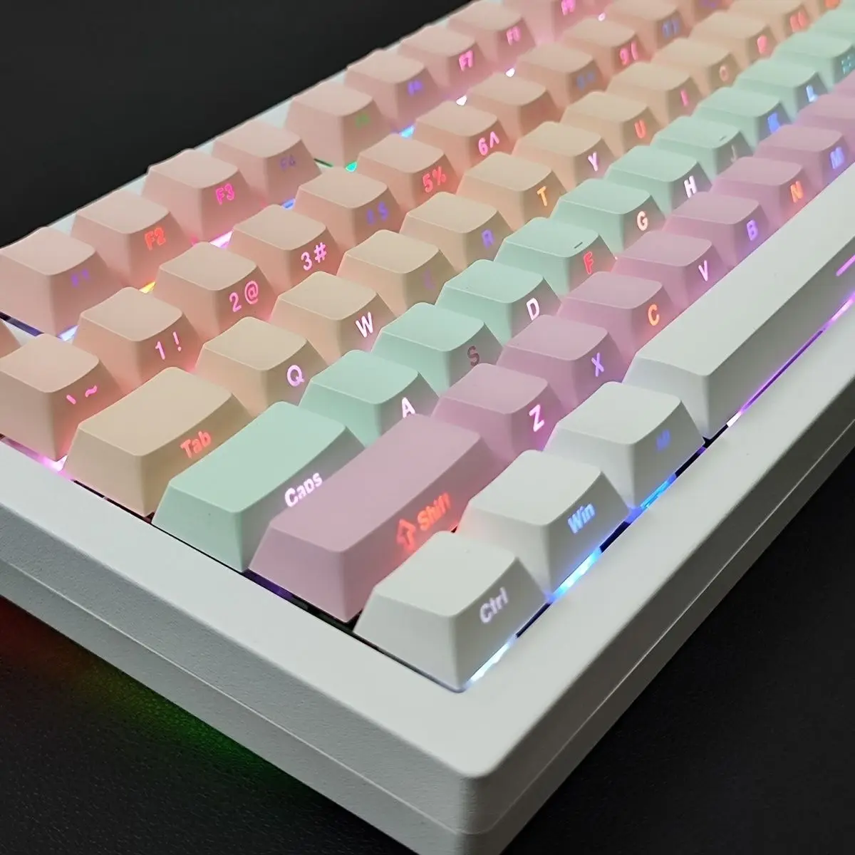

Радужные колпачки для клавиш Chreey PBT Starlight, боковая печать, градиентная передача, высокое качество, милая колпачок для ключей для девочек, механическая колпачок для клавиатуры