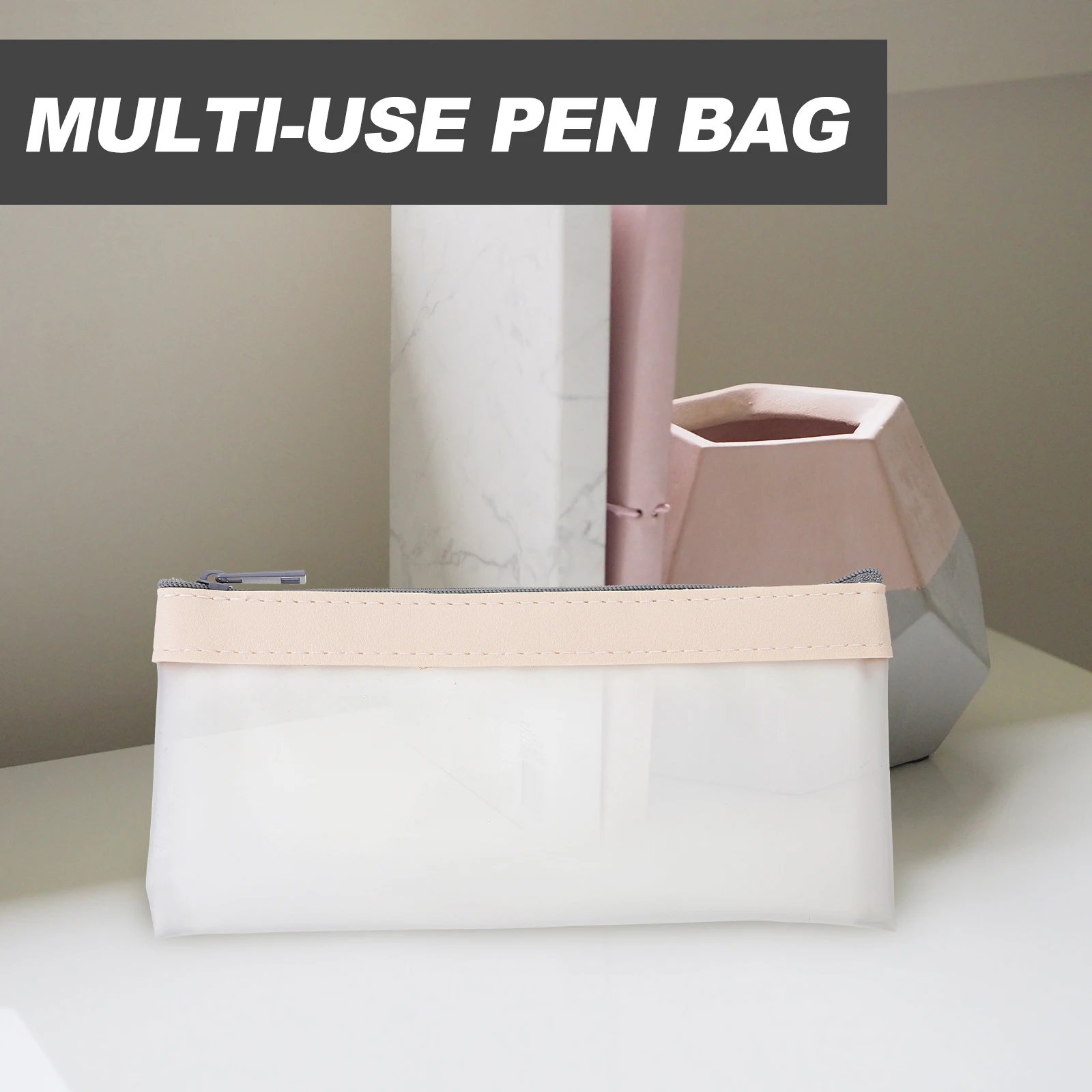 

4 Pcs Transparent Coin Storage Pencil Case Zipper School Office Supplies Stationery ganizer Pen Bag Anti Scratch
