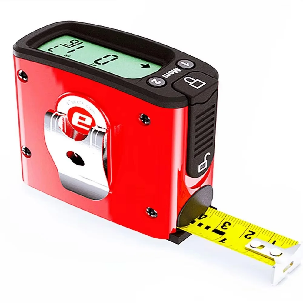 ETAPE16 Digital Tape Measure Electronic Ruler LCD 5-Meter Measuring Tool Stainless Steel Metric Imperial Switch Measuring Ruler