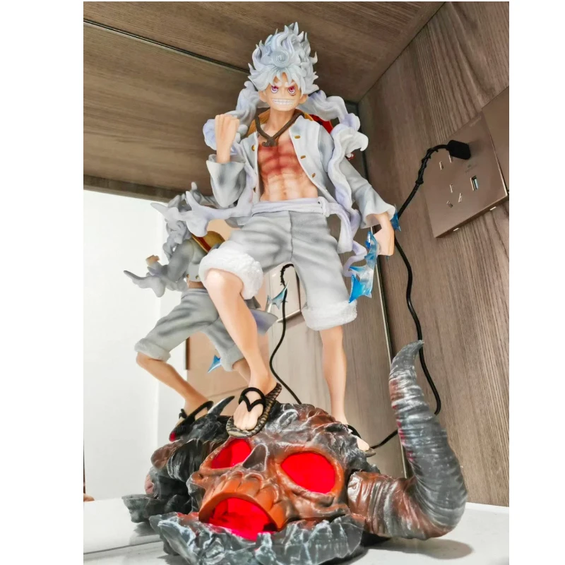 TZT Studios One Piece Onigashima Nika Luffy GK Figure  LED Light-Up Sun God Statue Anime Collectible Model Desktop Decor - view 4