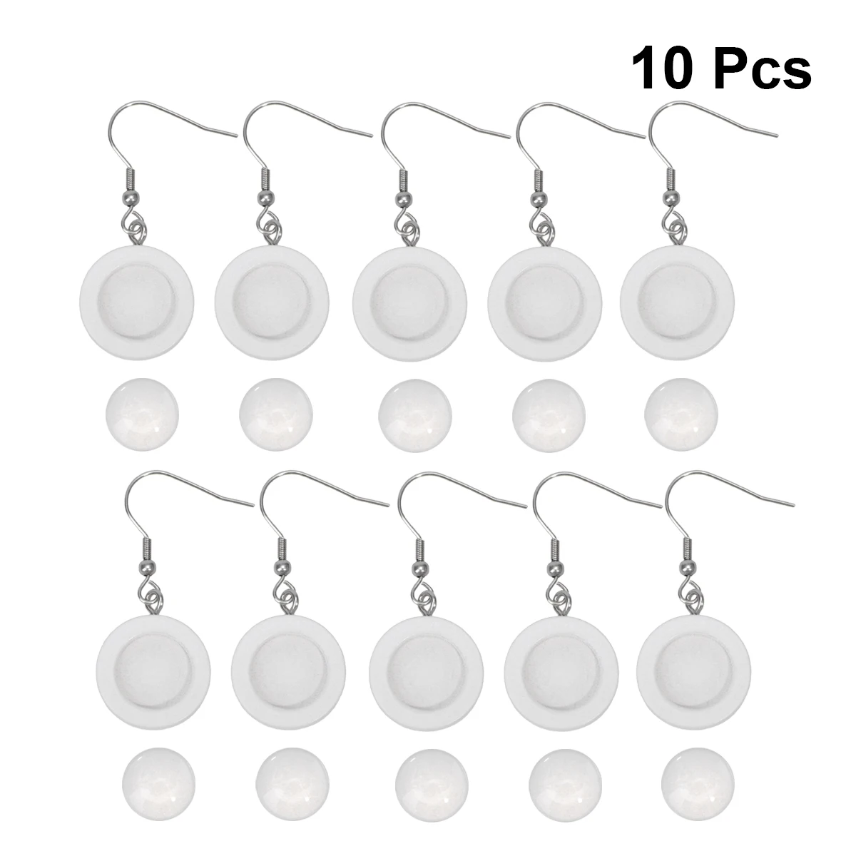 10pcs 12Mm Diy Earring Accessories Wooden Bezel Blanks Round Bases For Jewelry Making Crafts Lightweight Durable With Glass
