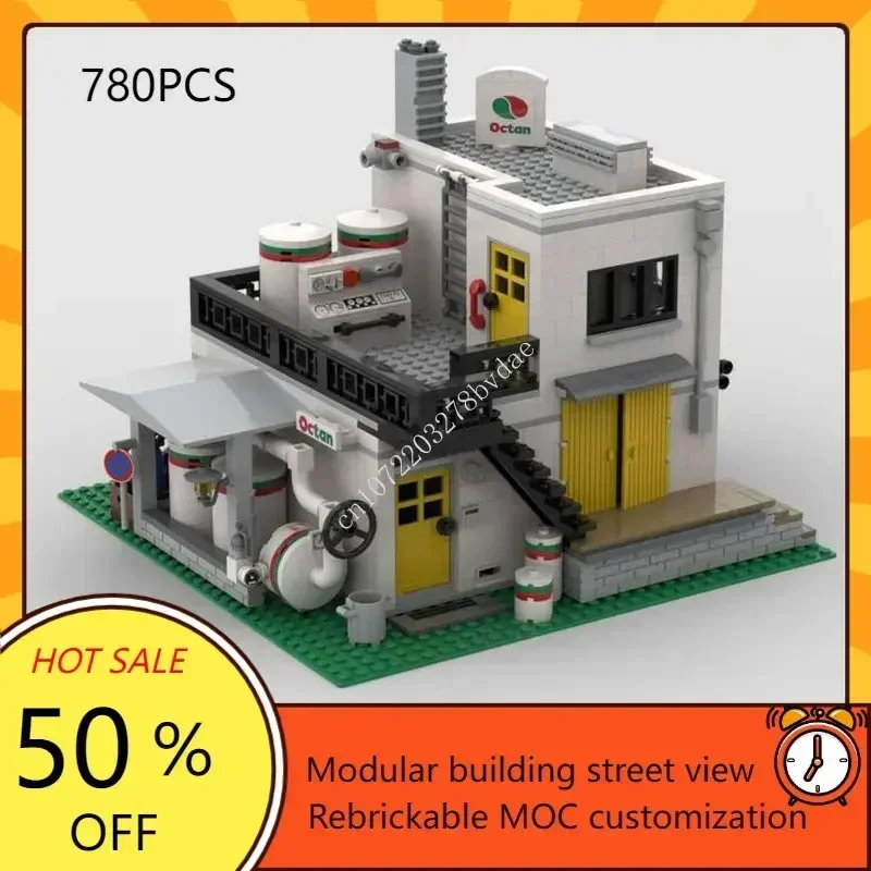 Octan Chemie Fabrik - Octan Factory Modular MOC Creative Model Building Blocks Architecture Education Assembly Model Toys Gifts