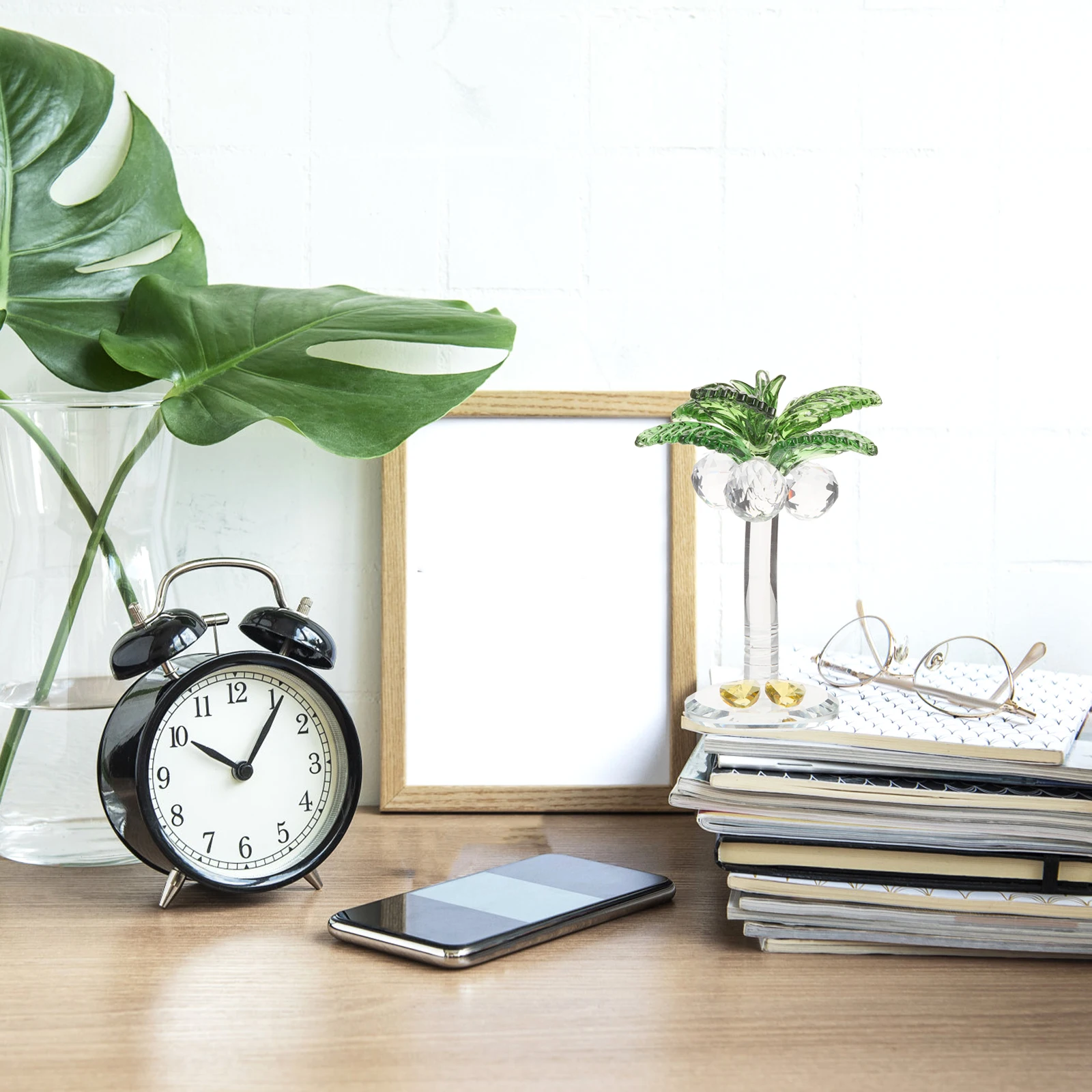 

Crystal Coconuts Tree Desktop Tree Decor Stable Flat Bottom Surface Perfect for Dormitory Home Crafts Desktop Crystal Decor