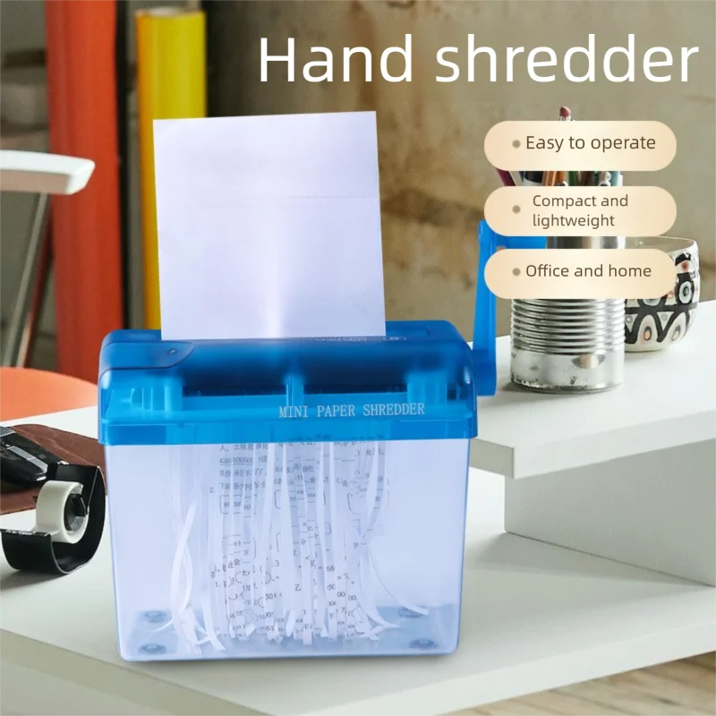 Desktop Manual Paper Shredder OfficeA6Mini Manual Paper Shredder Desktop Hand-cranked File Shredder