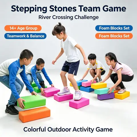 Color Foam Stepping Stones River Crossing Challenge Kids Adults Balance Training Team Building Outdoor Sports Party Mini Gift