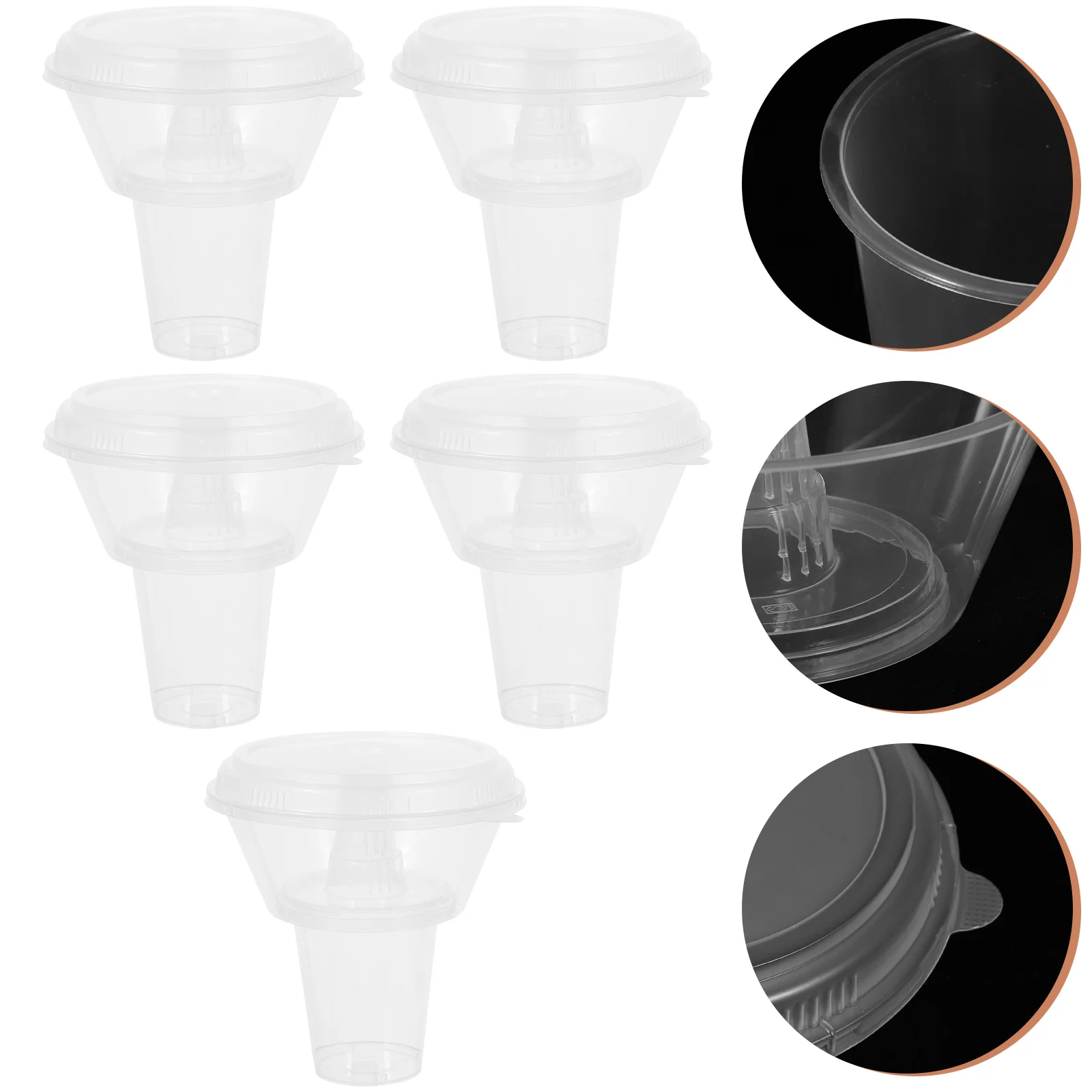 

5 Sets Drink Cup Convenient Snack Bowl Supply Thicken Accessory Delicate Food Outdoor Portable Drinking Glass