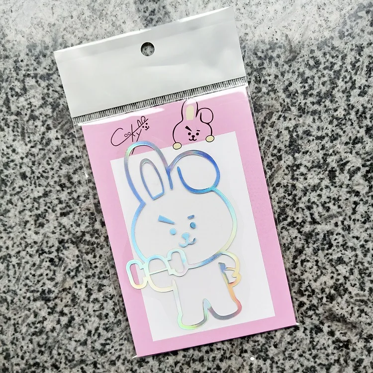 Bt21Ed 8Cm x 11Cm Laser Bunte Aufkleber Kawaii Anime Nette Cartoon Handy Kühlschrank Gepäck Aufkleber Kinder Spielzeug mädchen Geschenk