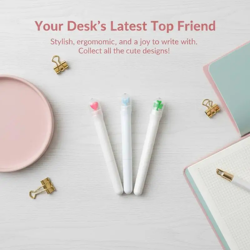 4pcs Lucky Pen Creativity Rotating Pen Retractable Flower Gel Pens 0.5mm Fine Tip Quick Dry Black Ink Office School Stationery
