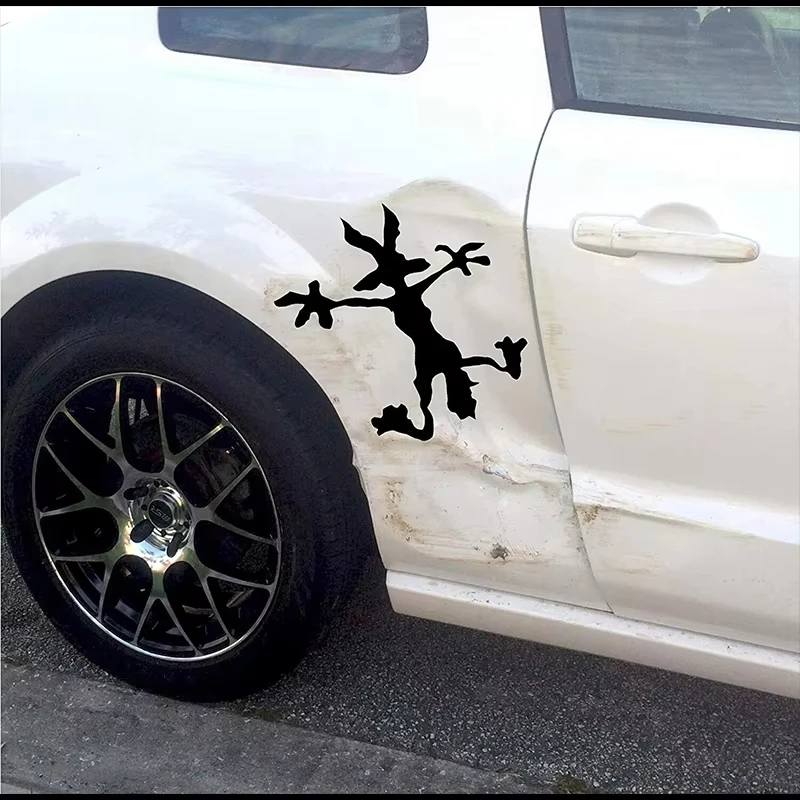 Wile E Coyote Dent Fix Car Sticker Waterproof Styling Automobiles Motorcycle Exterior Accessories Vinyl Decals Y468