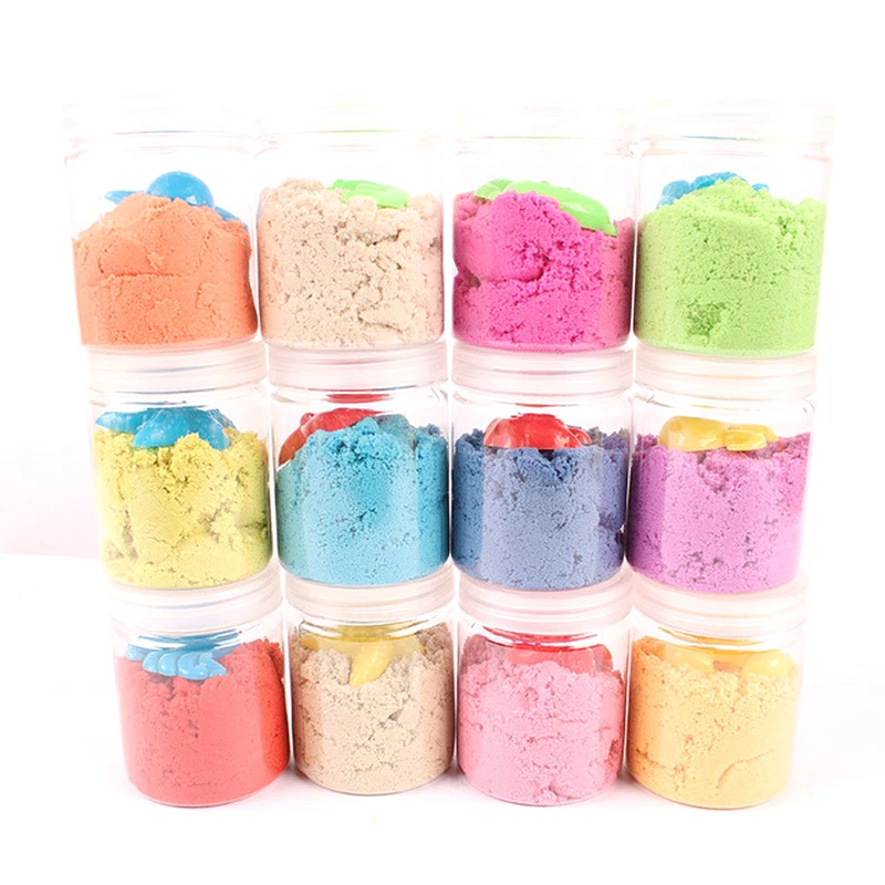 

1Bottle Space Sand With Tools Cotton Colored Sand Toys For Children Anti Stress Toy DIY Sand Handmade Puzzle Toys Rubber Clay
