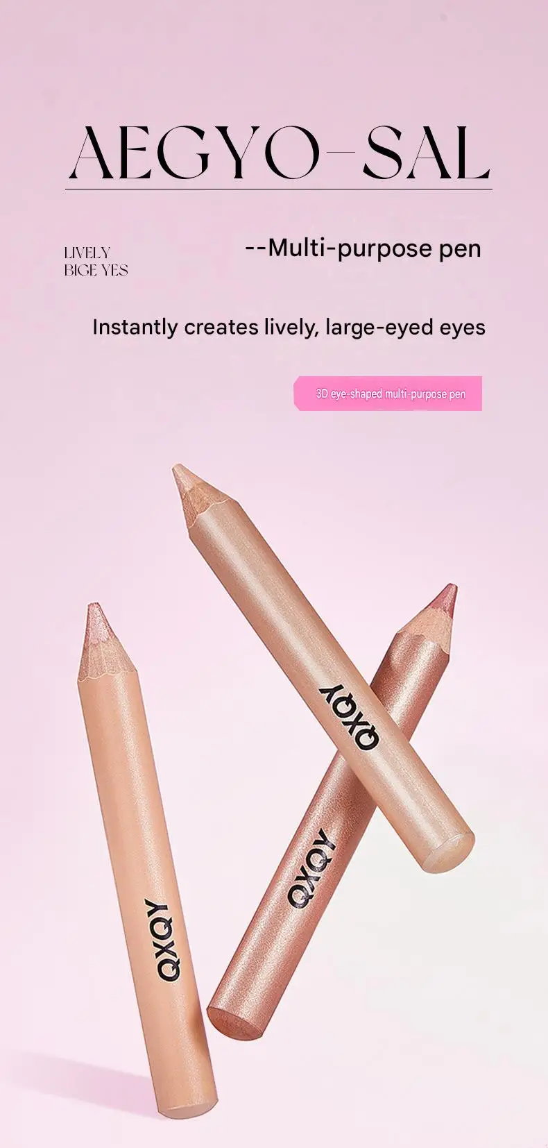 QXQY 3D Unter-Augen-Highlighter-Stift Wasserfest Verwischungsfest Langanhaltend Multifunktionaler Eyeliner Aufhellender Aegyo Sal Make-up-Stift – Detail 11