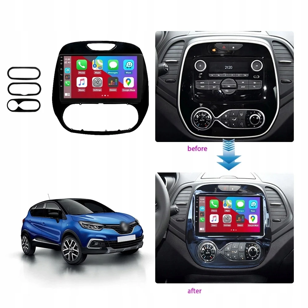 Eunavi 7862c 8G+128G QLED 2DIN Android Auto Radio Car Multimedia Player For Nissan Qashqai J11 X-Trail 3 T32 2013-2017 GPS