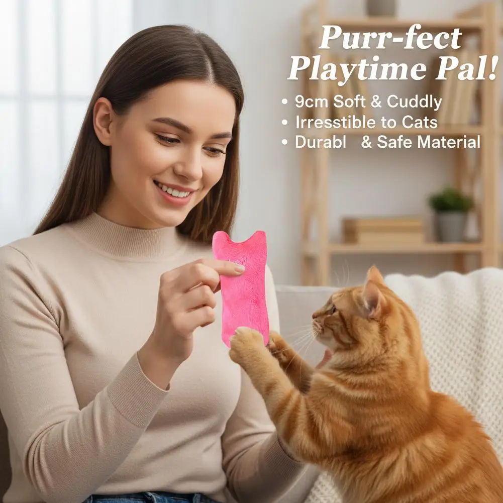 Cute Cat Plush Toys Funny Interactive Plush Cat Toy Pet Kitten Chewing Vocal Toy Claws Thumb Bite Cat Mint For Cats