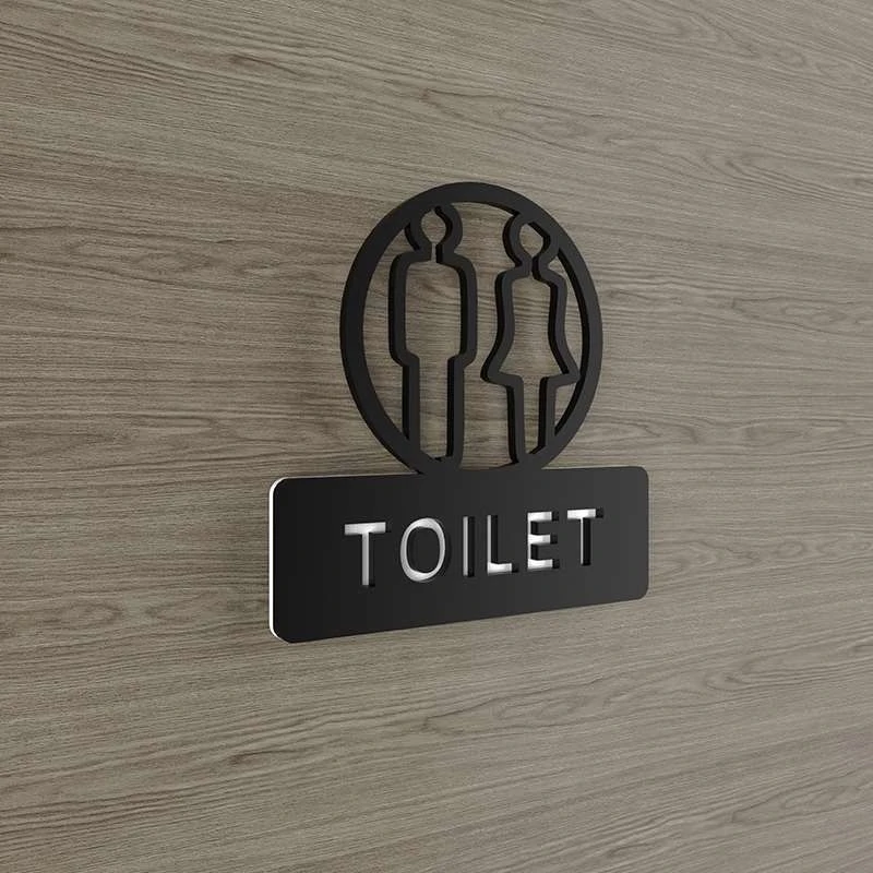 Acrylic Creative Modern Toilet Sign Bathroom Logo Washroom WC Door Plates Women Men Symbol for Public Office Hotel Restaurant