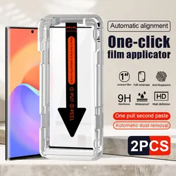 2Pcs Dust Free Cabin Tempered Glass For Samsung Glaxy S24 S23 S22 Ultra S21 Plus Screen Protector Protective Film HD Full Cover