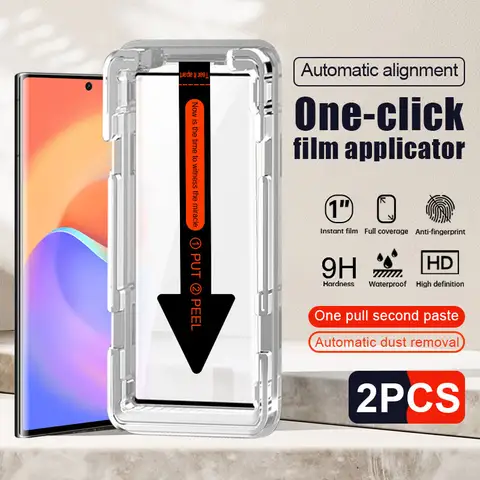2Pcs Dust Free Cabin Tempered Glass For Samsung Glaxy S24 S23 S22 Ultra S21 Plus Screen Protector Protective Film HD Full Cover