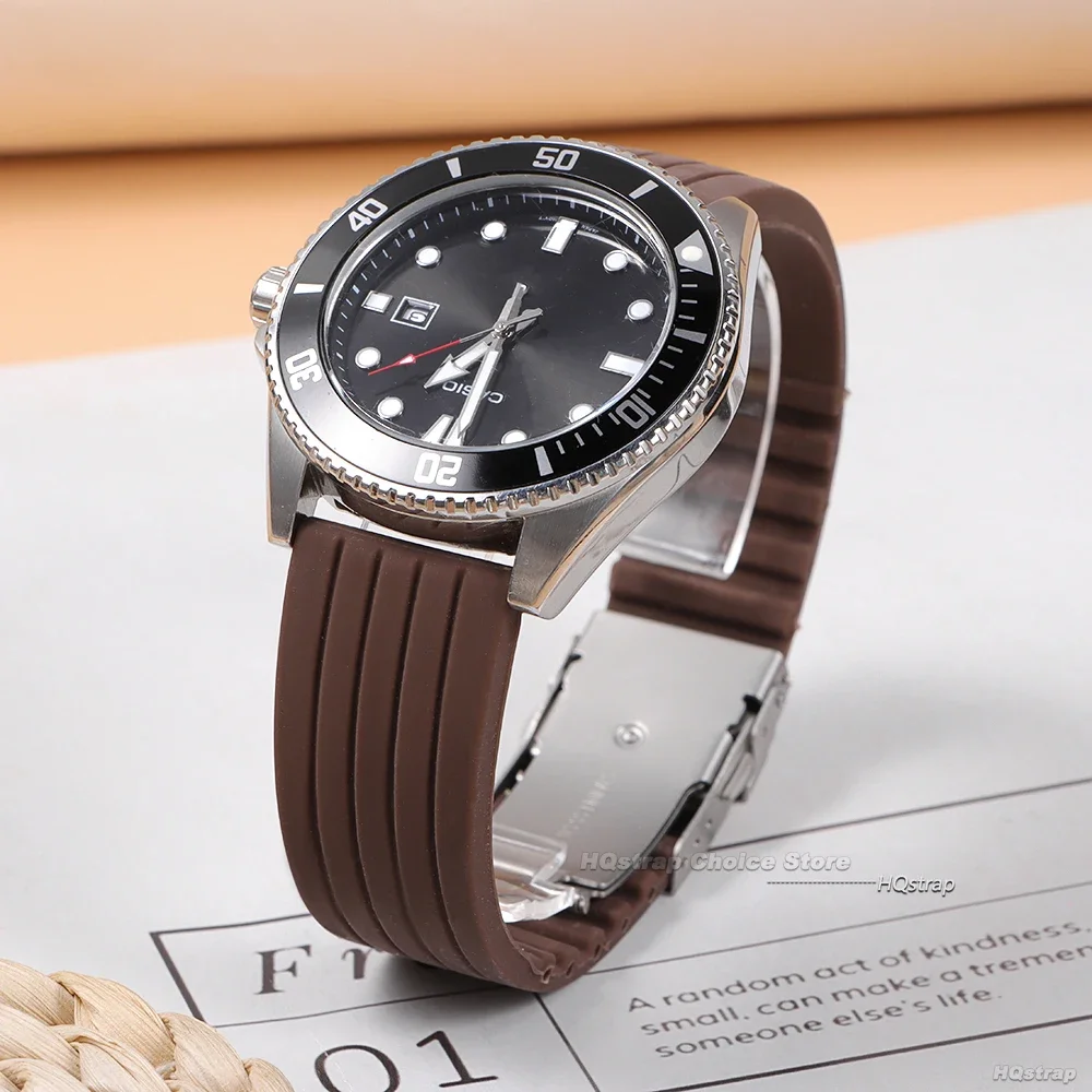 سيليكون ساعة مطاطية حزام الفرقة نشر مشبك 18 مللي متر 20 مللي متر 22 مللي متر 24 مللي متر ل Seiko استبدال حزام الإفراج السريع الرياضة حزام الساعات