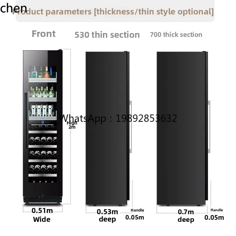 armadietto per il vino con barra di ghiaccio armadietto per vino rosso raffreddato ad aria soggiorno domestico frigorifero incorporato congelatore in vetro per bevande da tè