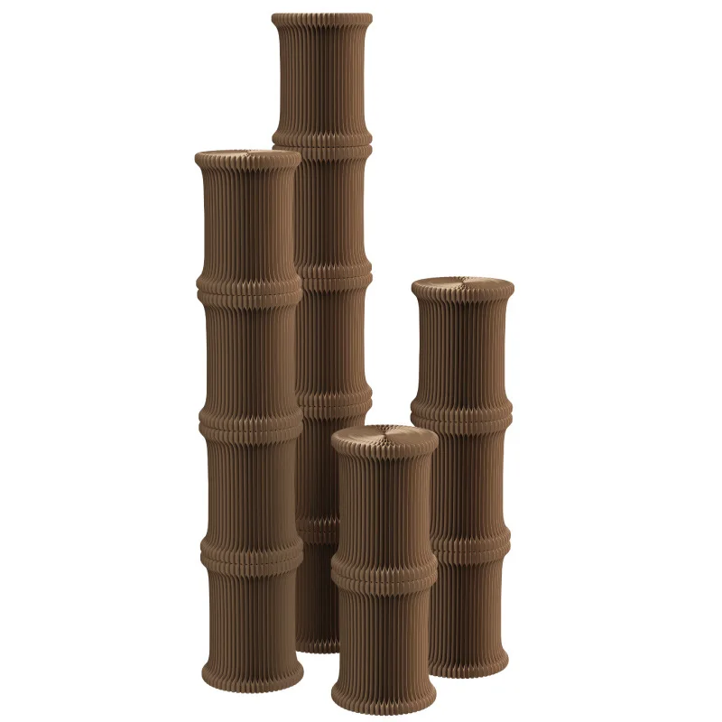 

Cylindrical merchandise window display round decorative table folding portable shelf