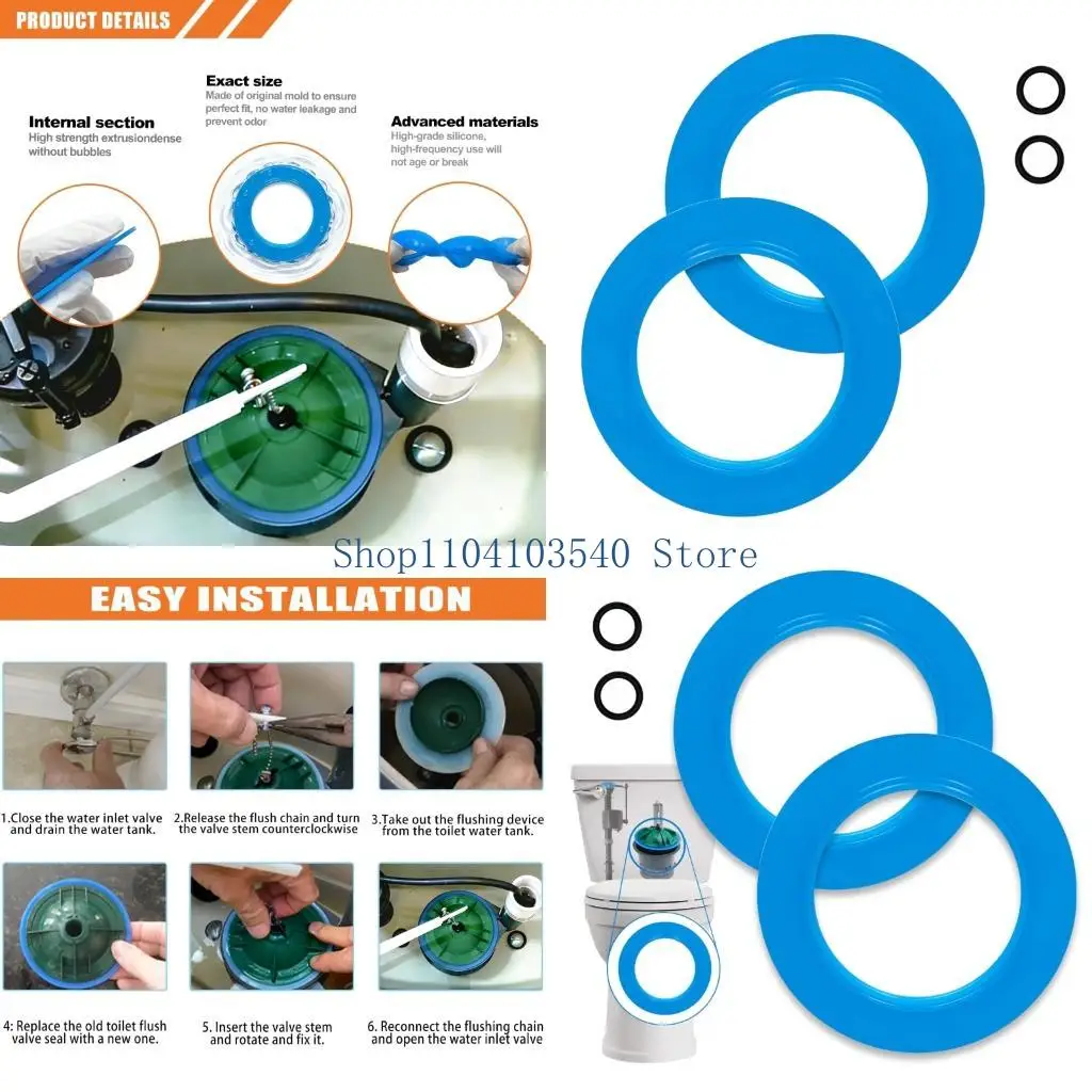 02DC 7301111-0070A Toilet Tank Maintenance Seal Kit with Silicone Washer Set, Leak Repair Part in 4.25 in Outer Size and 2.67 in