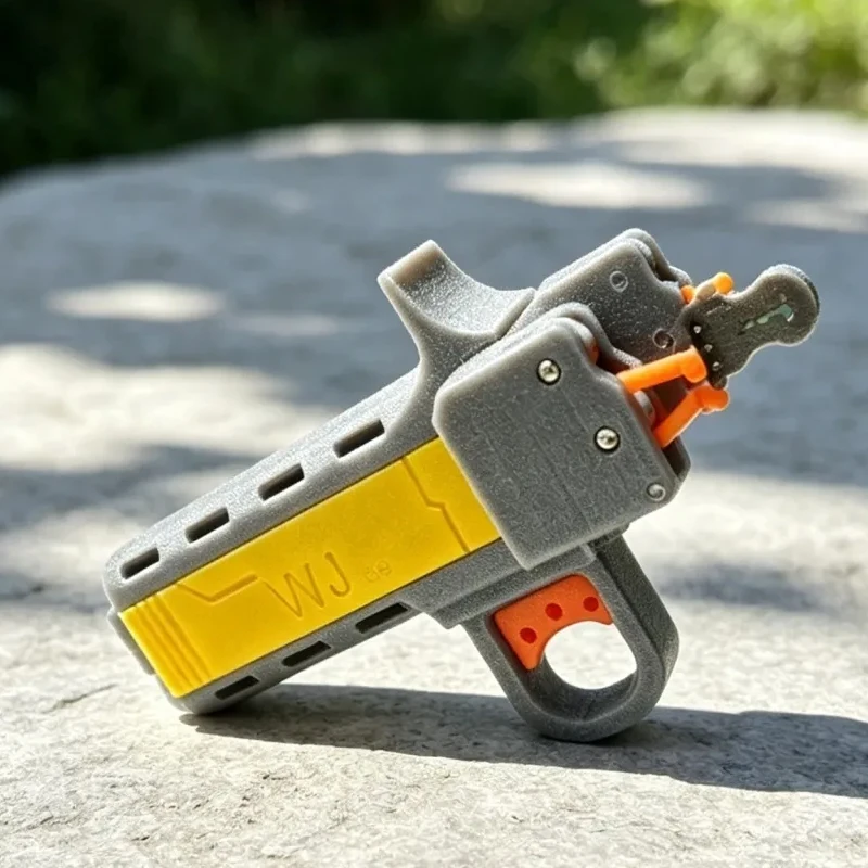 Outdoor EDC Creative 3D Printing Rapid Fire Mechanical Automatic Loading Metal Pulley Magnetic Suction Rubber Band Portable Tool