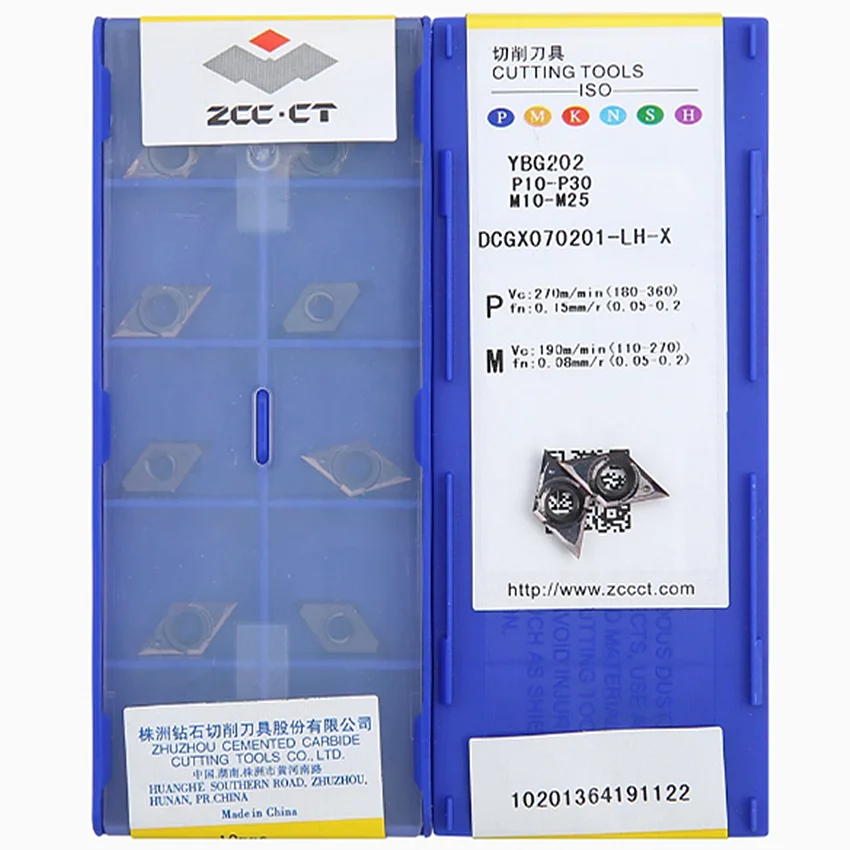 

DCGX070201-LH-X YBG202/DCGX070201-LC YD101/DCGX070201-LH YBG202 ZCC.CT DCGX070201 CNC carbide turning inserts 10pcs/box