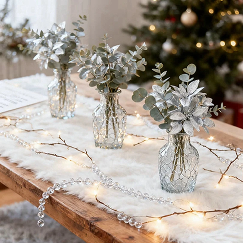 

Artificial Flowers Plants Golden Pines Home Room Christmas Tree Wedding Wreath Decor Bridal Hotel Lobby Table Hot Sale Accessory