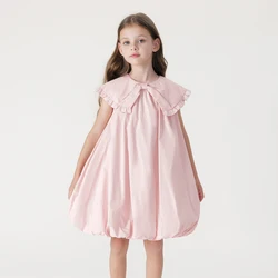 MARC&JANIE Girls Butterfly Bow Collar Bubble Dress for Summer 240662