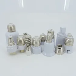 Tomada adaptador de alimentação para lâmpada de milho LED, suporte da lâmpada, conversor, base AC, E14, E17 para G24, GU10, E12, B22, MR16 para E27, 2pcs