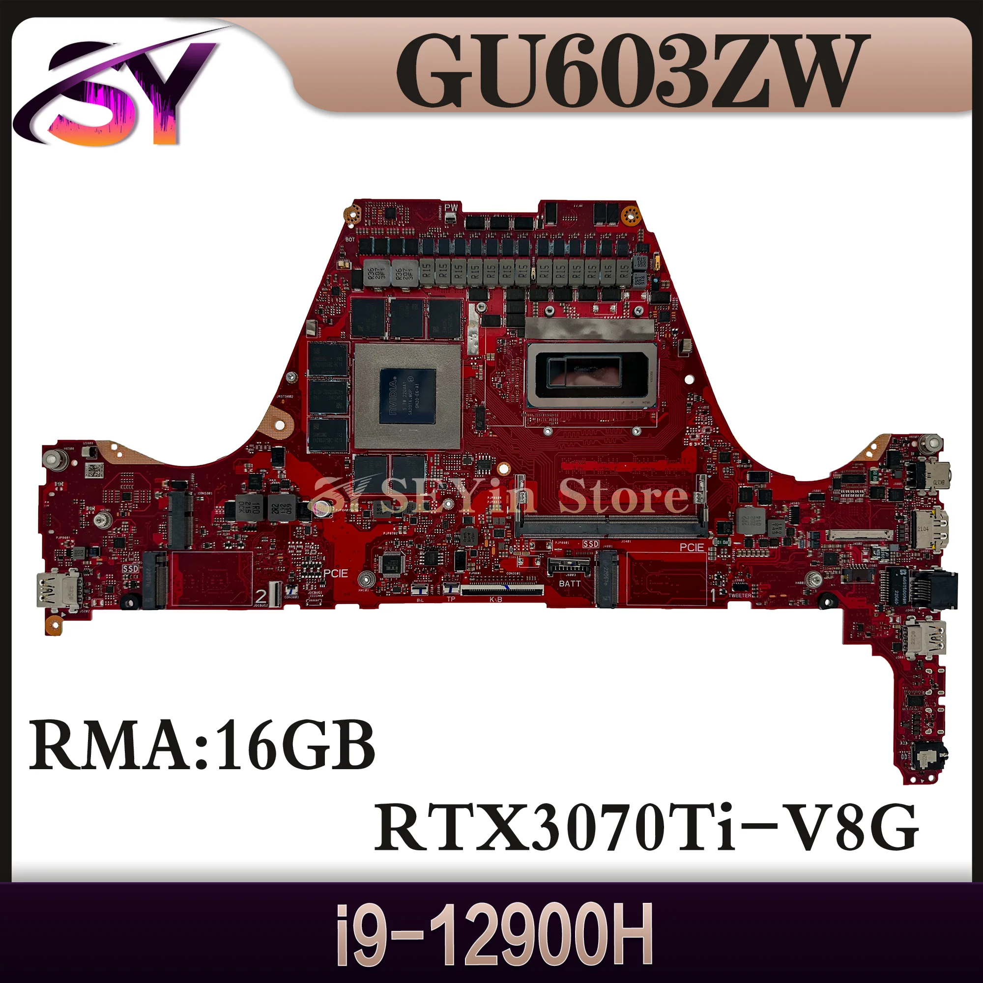 GU603Z Mainboard For ASUS GU603ZW GU603ZX GU603ZM Laptop Motherboard i9-12900H RTX3070Ti RTX3080Ti RTX3060 RAM-8GB/16GB