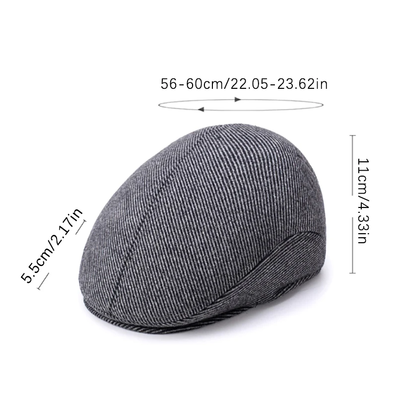 Middle-aged Elderly Duck Tongue Hat Men Winter Grandfather Man Gift Hat Dad With Ears Warm Forward Duck Tongue Cap ﻿