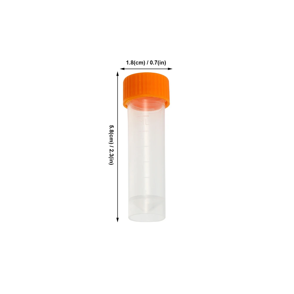 

8 s Sampling Tubes Plastic Cryovial Freezing Test Tubes Lids Clear Vials Sample Experiment Supplies Liquid Storage